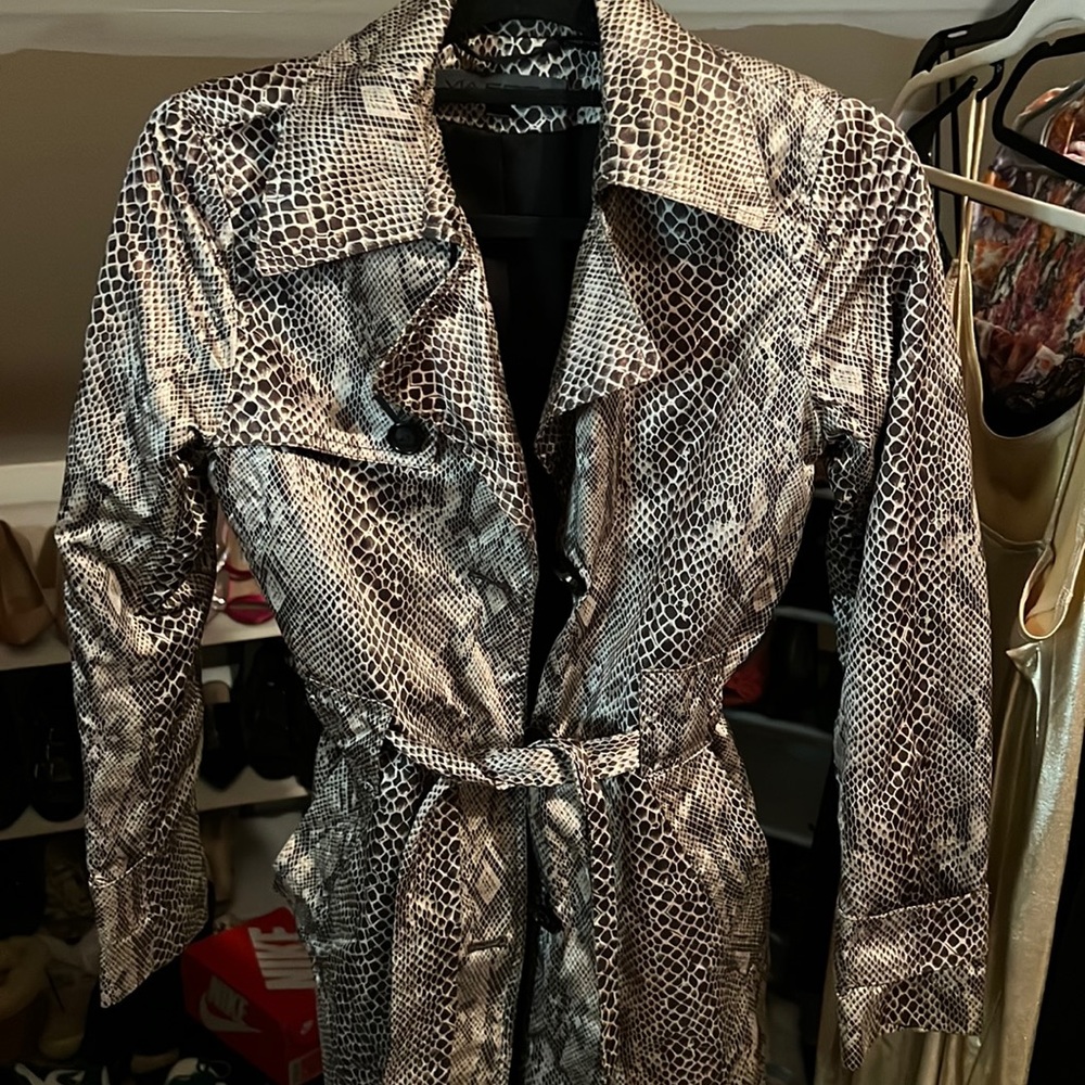 VIA SPIGA animal print trench coat